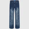 Jeans rilassati a vita media con effetto consumato Jeans rilassati a vita media con effetto consumato