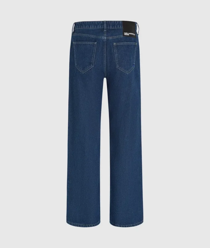 Jeans rilassati a vita media con effetto consumato Jeans rilassati a vita media con effetto consumato