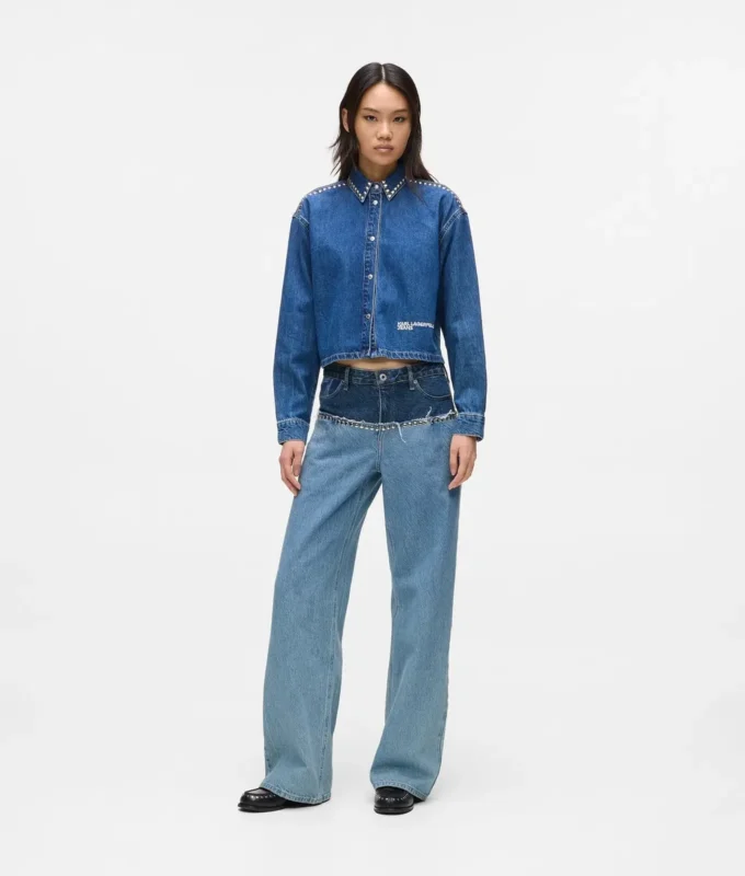 Jeans rilassati color block