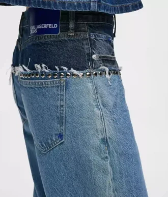Jeans rilassati color block