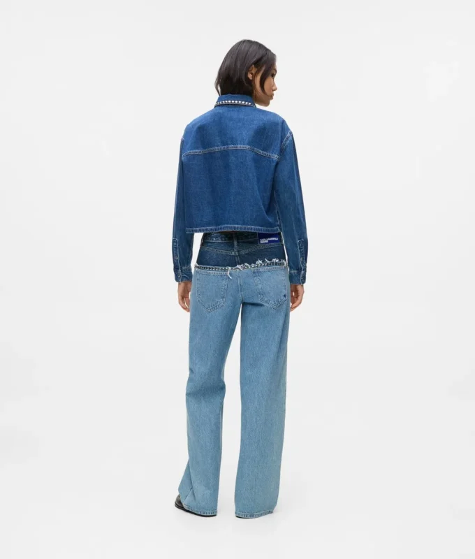 Jeans rilassati color block