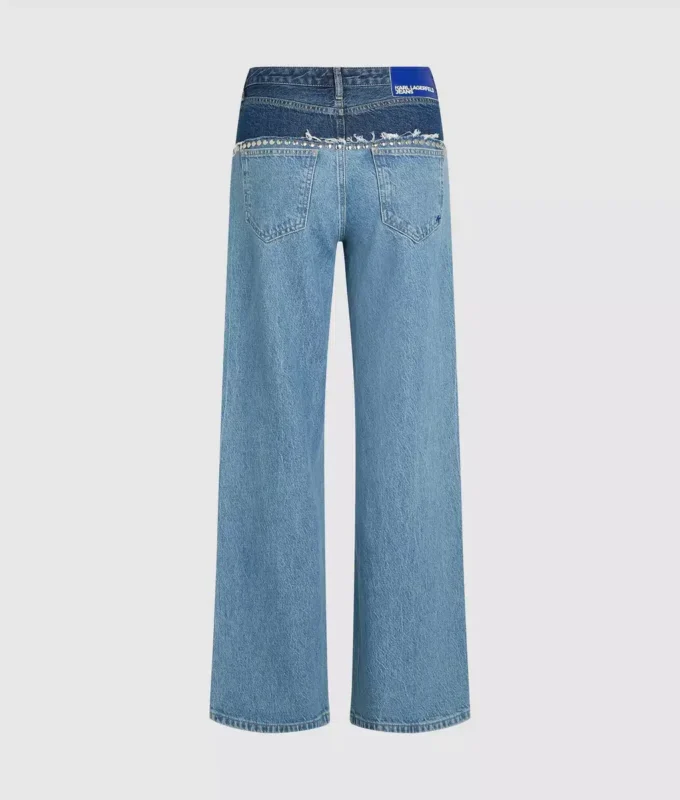 Jeans rilassati color block