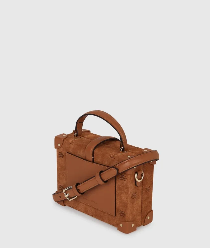 K/Borsa a baule in pelle scamosciata con lucchetto Autograph K/Borsa a baule in pelle scamosciata con lucchetto Autograph