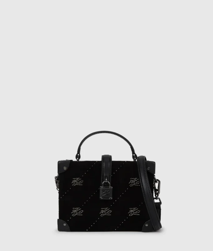 K/Borsa bauletto con lucchetto Autograph e strass