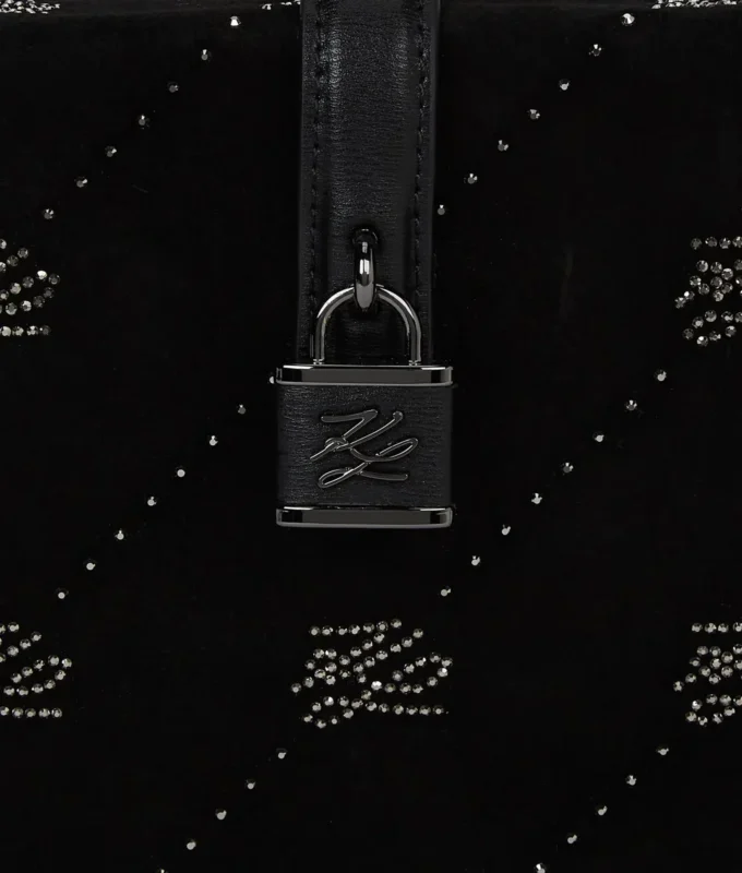 K/Borsa bauletto con lucchetto Autograph e strass