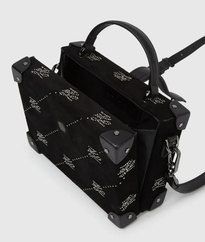 K/Borsa bauletto con lucchetto Autograph e strass