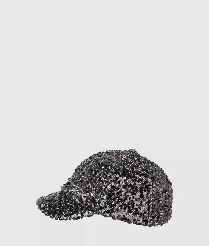 K/Cappellino con paillettes Signature K/Cappellino con paillettes Signature