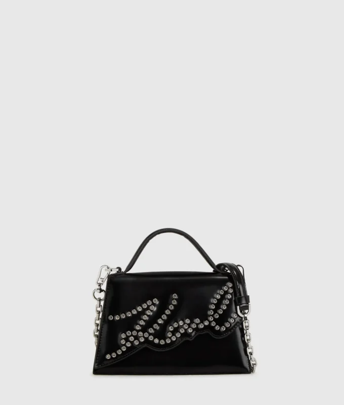 K/Signature piccola borsa a tracolla con borchie