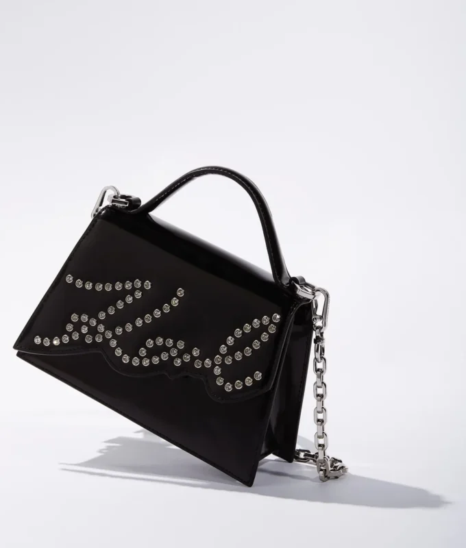 K/Signature piccola borsa a tracolla con borchie