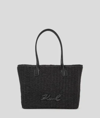 K/Signature piccola borsa da spiaggia intrecciata