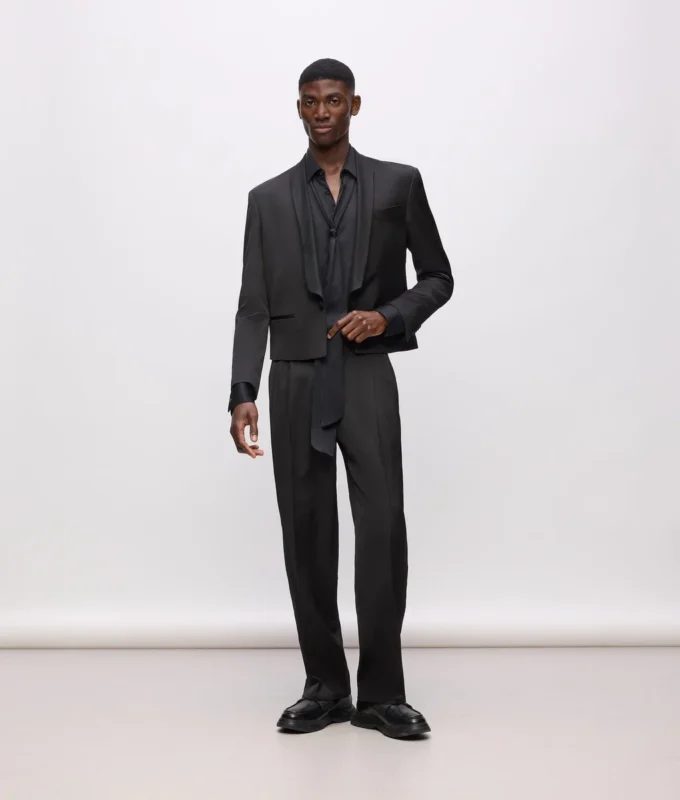 KL Studio pantaloni con dettagli in raso