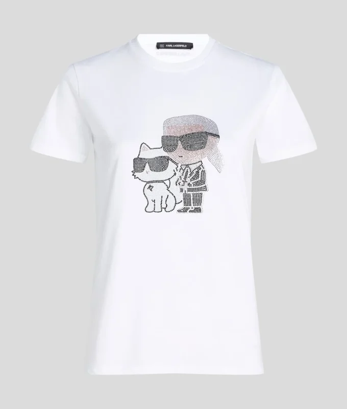 MAGLIETTA IKON KARL & CHOUPETTE CON STRASS MAGLIETTA IKON KARL & CHOUPETTE CON STRASS
