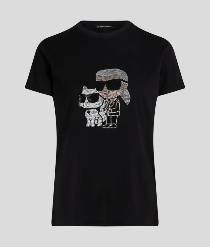MAGLIETTA IKON KARL & CHOUPETTE CON STRASS MAGLIETTA IKON KARL & CHOUPETTE CON STRASS