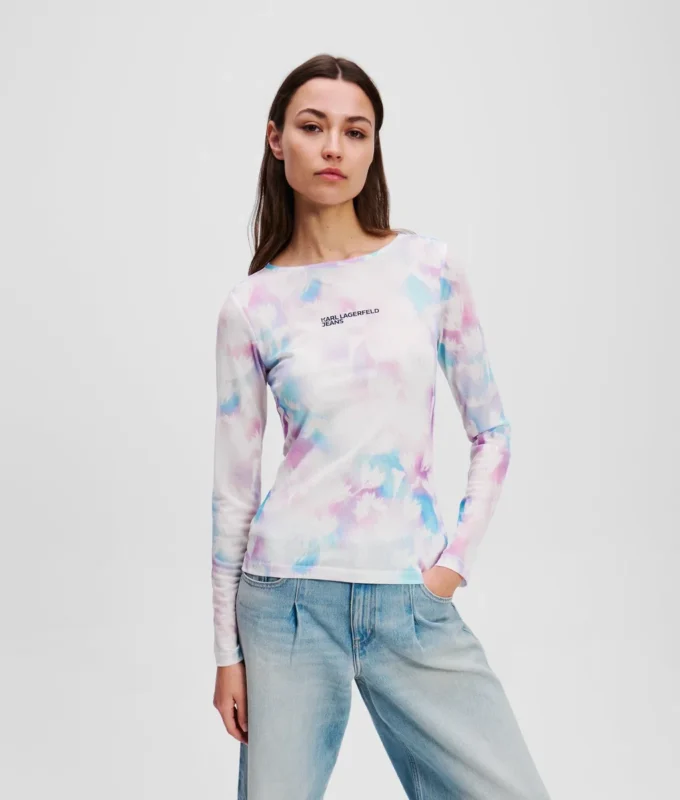 MAGLIETTA IN MAGLIA CON STAMPA FLOREALE MAGLIETTA IN MAGLIA CON STAMPA FLOREALE