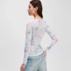MAGLIETTA IN MAGLIA CON STAMPA FLOREALE MAGLIETTA IN MAGLIA CON STAMPA FLOREALE