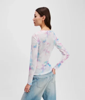MAGLIETTA IN MAGLIA CON STAMPA FLOREALE