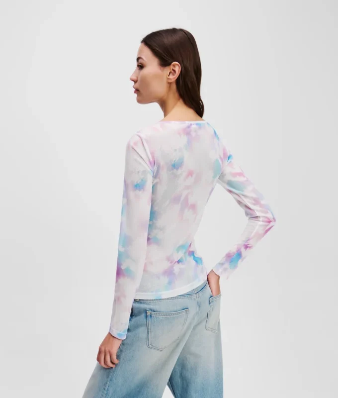 MAGLIETTA IN MAGLIA CON STAMPA FLOREALE MAGLIETTA IN MAGLIA CON STAMPA FLOREALE