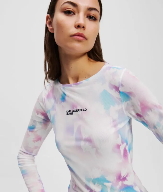 MAGLIETTA IN MAGLIA CON STAMPA FLOREALE MAGLIETTA IN MAGLIA CON STAMPA FLOREALE