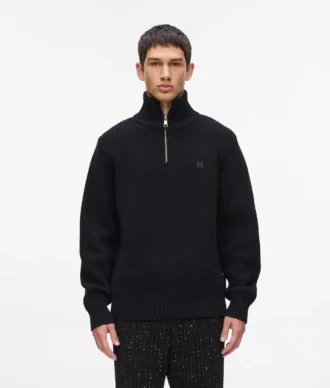 Maglione a collo alto con mezza zip