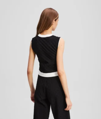 MAGLIONE CON BORDATURA A CONTRASTO