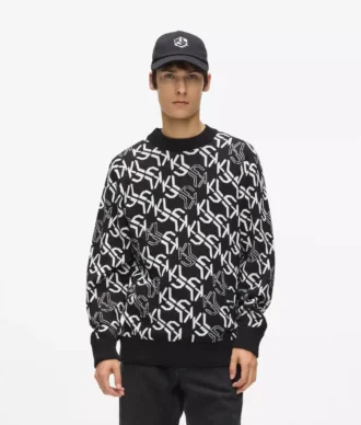 Maglione con monogramma all-over