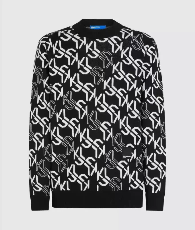 Maglione con monogramma all-over