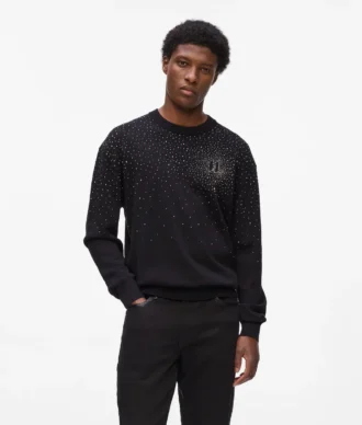 Maglione con strass degradé