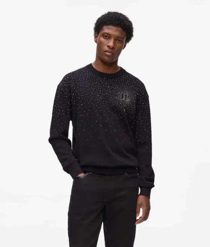 Maglione con strass degradé Maglione con strass degradé
