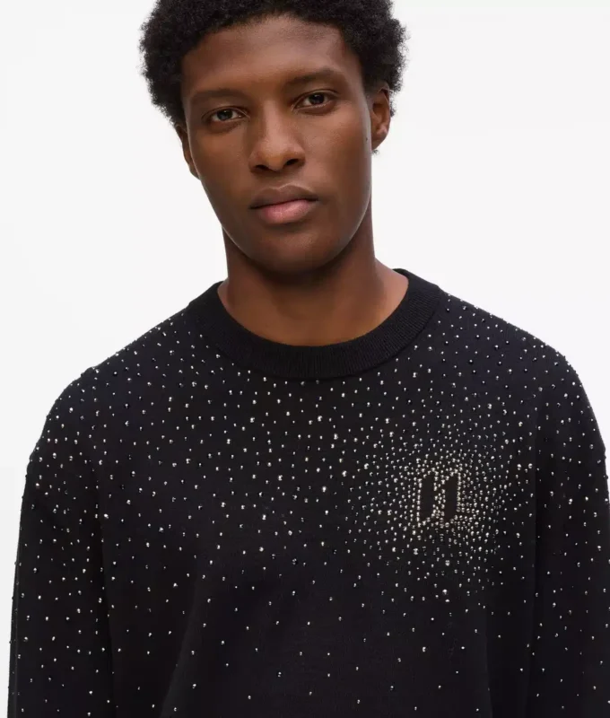 Maglione con strass degradé Maglione con strass degradé