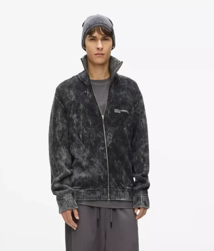 Maglione con zip lavato Maglione con zip lavato