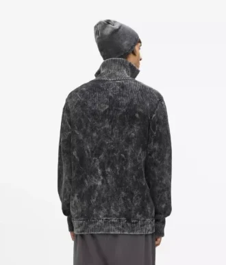 Maglione con zip lavato