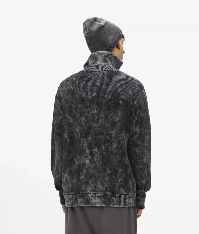 Maglione con zip lavato Maglione con zip lavato
