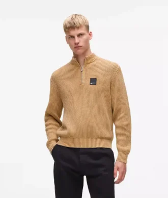Maglione rilassato con mezza zip