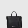 Mini borsa tote con logo in metallo