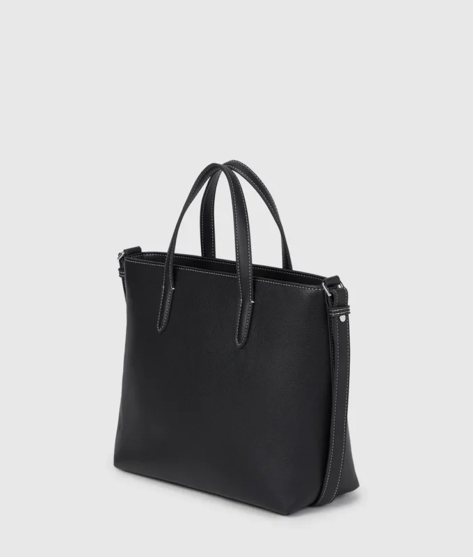 Mini borsa tote con logo in metallo