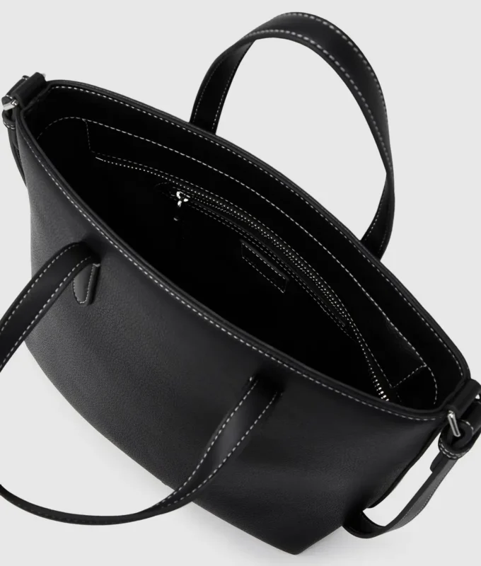 Mini borsa tote con logo in metallo