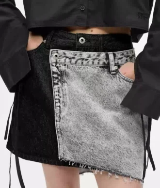 Minigonna in denim bicolore Minigonna in denim bicolore