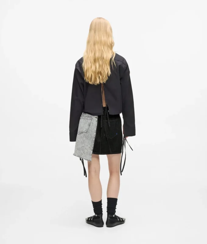 Minigonna in denim bicolore