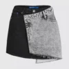 Minigonna in denim bicolore