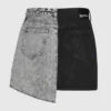 Minigonna in denim bicolore