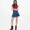 Minigonna in denim plissettato Minigonna in denim plissettato