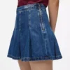 Minigonna in denim plissettato Minigonna in denim plissettato