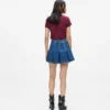 Minigonna in denim plissettato Minigonna in denim plissettato