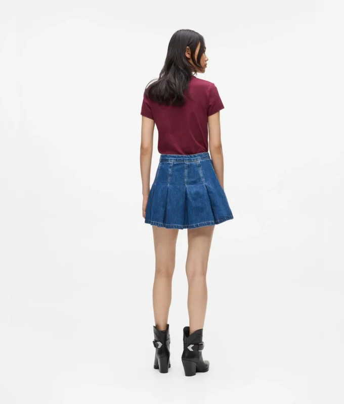 Minigonna in denim plissettato Minigonna in denim plissettato