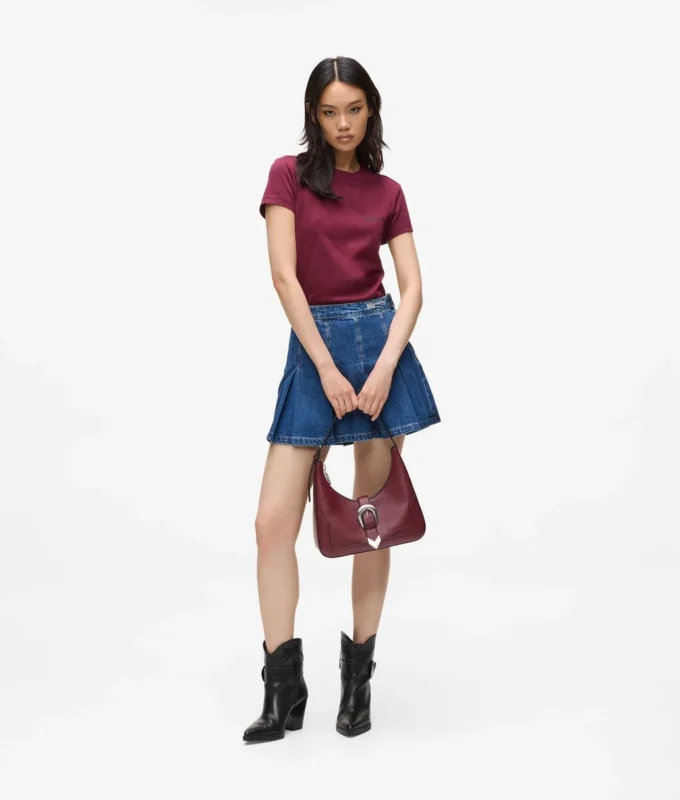 Minigonna in denim plissettato Minigonna in denim plissettato
