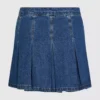 Minigonna in denim plissettato Minigonna in denim plissettato