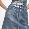 Minigonna in denim rivestito Minigonna in denim rivestito