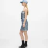 Minigonna in denim rivestito Minigonna in denim rivestito