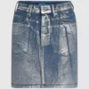 Minigonna in denim rivestito Minigonna in denim rivestito