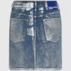 Minigonna in denim rivestito Minigonna in denim rivestito